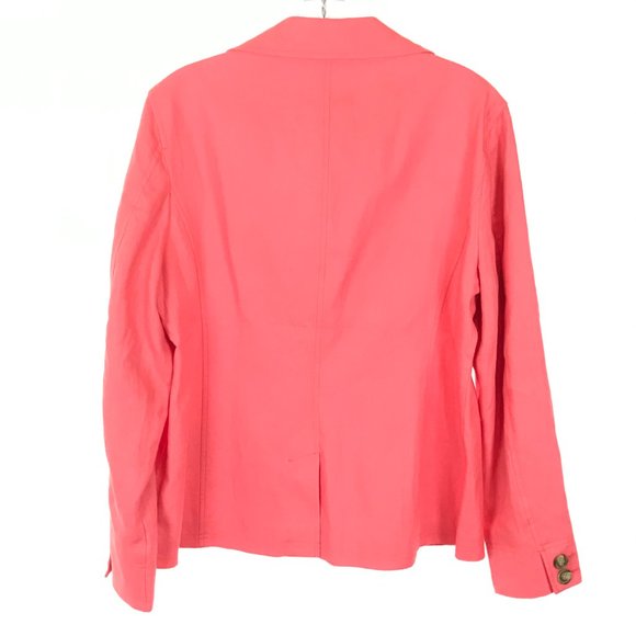 NWT LL Bean Structured Linen Three-Button Blazer - Picture 3 of 3